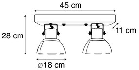 Przemysłowy Reflektorek / Spot / Spotow ciemnoszary drewno 2-źródła światła - MangoesPrzemysłowy Oswietlenie wewnetrzne