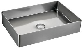 Umywalka ze stali nierdzewnej w kolorze srebra 50x35 cm Aurum – Sapho