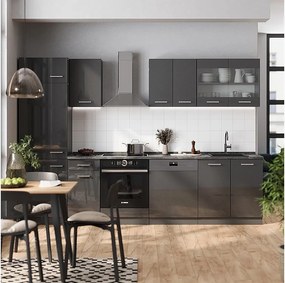 Aneks kuchenny antracyt wysoki połysk/antracyt 300x60x81.6 r-line