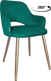 Krzesło Milano tkanina Welur noga metalowa : Kolor nogi - Złota stożek, Kolor tkaniny - VELVET - MG20, Typ siedziska - Siedzisko obrotowe 360°