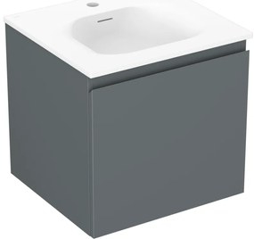 Mexen Orio szafka łazienkowa 50 cm z umywalką Vela, 1 szuflada, grafit mat/biała mat - 91A10-05047-1-BF66-W23M01