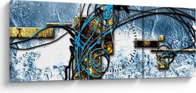 Abstrakcyjny obraz (z zegarem) (90x30 cm)