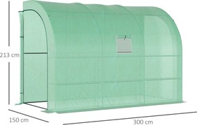 Outsunny Szklarnia ogrodowa z pokrywą z folii, odporna na UV, 3 poziomy, drzwi na zamek błyskawiczny, Zielona