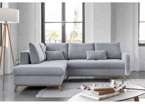 Jasnoszary rozkładany narożnik Miuform Scandic Lagom L, lewostronny