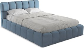 Łóżko 160 x 228 - z tkaniny szenilowej - jeans - NALU