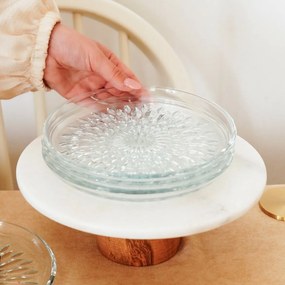Zestaw 6 szklanych talerzyków deserowych CrystalBloom 19 cm