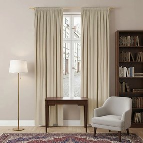 Zasłona gotowa welurowa na taśmie 140x250 JASNY BEŻ velvet żabki tunel Virella