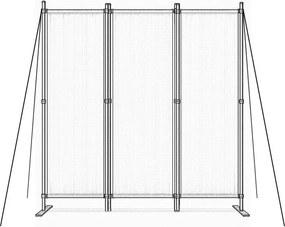 Parawan ogrodowy składany AW-022, 167x164 cm, 3-panelowy, kolor beżowy
