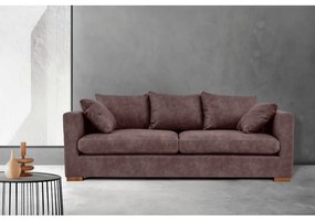 Ciemnobrązowa sofa z imitacji skóry 225 cm Hamburg – Scandic