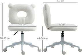 HOMCOM Fotel biurowy regulowany ergonomiczny obrotowy biały elegancki design | Aosom PL
