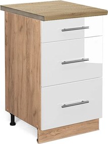 Szafka dolna do kuchni biały wysoki połysk 50x60x82 fame-line