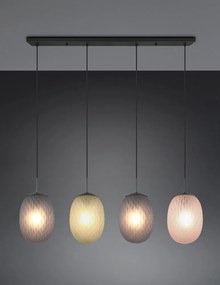 Lampa wisząca w kolorze matowej czerni ze szklanym kloszem Facette – Trio