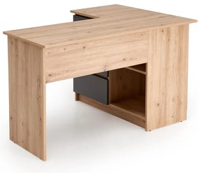 Biurko narożne BEGA dąb artisan/grafitowe HALMAR