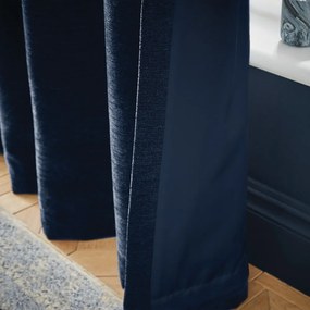 Ciemnoniebieskie zasłony termiczne z szenilu zestaw 2 szt. 168x183 cm Selene Luxury Chenille – Hyperion