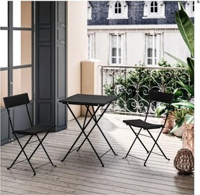 Stylist Garden zestaw z rattanu, czarny, 2 krzesła + stół