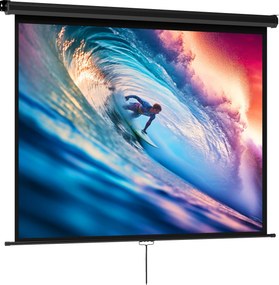 HOMCOM Ekran projekcyjny 171 x 128 cm przekątna 213,36 cm 4:3 HD 4K Tworzywo sztuczne, metal Kino domowe | Aosom PL