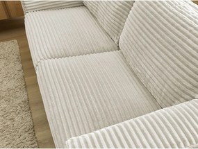 Beżowa sztruksowa sofa do spania/rozkładana 240 cm Hugo – Bobochic Paris