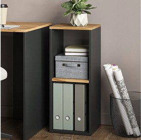 Półka na książki antracyt/złoty dąb 30x30x74 tomy