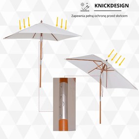 Outsunny Parasol Ogrodowy Składany KremowoBiały Praktyczny i Stylowy 200x150x235cm | Aosom PL