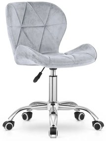 Zestaw do biura – składany stół ZARIMO 80×40 cm dąb sonoma + krzesło biurowe AVOLA VELVET jasnoszare