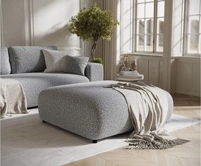 Puf w tkaninie boucle Zanzibar - 110x110 cm - szary