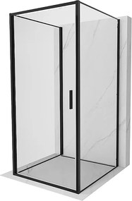 Mexen Exo-3S kabina prysznicowa 3-ścienna uchylna 95 x 95 cm, transparent, czarna - 817-095-095-70-00-3S