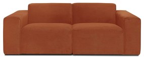 Pomarańczowa sztruksowa sofa modułowa Scandic Sting