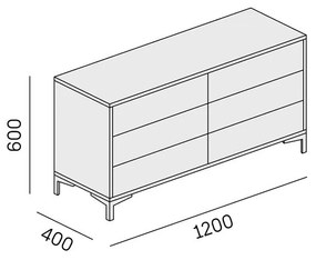 Biurowa komoda półkowa LAYERS, 6 szuflad, biała