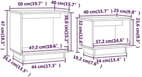 Naturalny komplet 2 drewnianych stolików kawowych Irving 9X