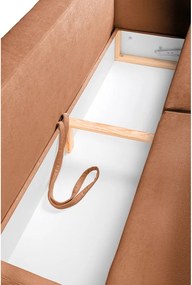 Brązowa sztruksowa rozkładana/ze schowkiem sofa 215 cm Bjork – Bonami Selection