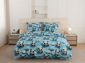 PrzytulneMieszkanie.pl PrzytulneMieszkanie.pl Pościel z mikrofibry SKY PANDA niebieska Rozmiar pościeli: 70 x 80 cm | 140 x 200 cm