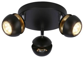 Lampa sufitowa w czarno-złotym kolorze z metalowym kloszem 26x26 cm Boni – Candellux Lighting