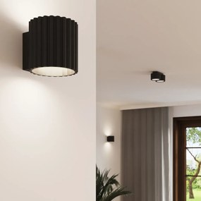 Plafon AURA 1 czarny GX53 ryflowany SOLLUX  LIGHTING