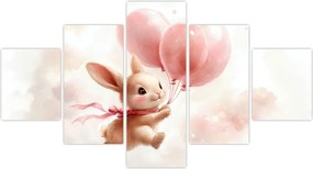 Obraz - Królik z balonami (125x70 cm)