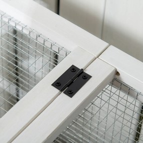 Domek dla małych zwierząt PawHut dla królików miniaturowych, świnek morskich, z kołami, 108 x 58 x 73,5 cm, szary