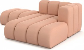 Szezlong z pufą Grand, tkanina Salvador, Różowy, Prawy