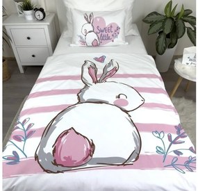 PrzytulneMieszkanie.pl PrzytulneMieszkanie.pl Bawełniana pościel do łóżeczka BUNNY SWEET biała Rozmiar pościeli: 40 x 60 cm | 100 x 135 cm