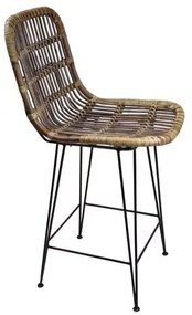 Brązowy rattanowy hoker 106 cm – Ego Dekor