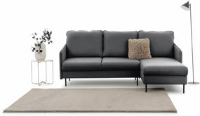 Narożnik z funkcją spania Taila Mini prawostronny - szary welur Velluto 18 / czarne nogi