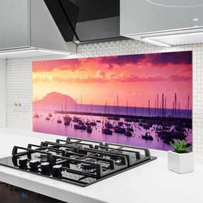 Panel Szklany do Kuchni Morski Horyzont W Błękicie