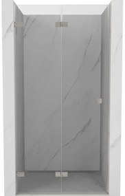 Mexen Lunar-F drzwi prysznicowe składane lewe 60 cm, transparent, nikiel szczotkowany - 836-060-000-97-00-L