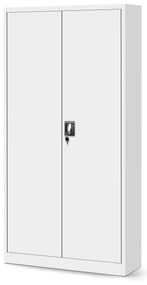 Biurowa szafa metalowa na akta TOMASZ, 900 x 1850 x 450 mm, biała