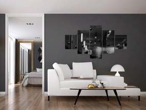 Abstrakcyjny obraz - zielone kulki (125x70 cm)