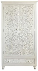 Kremowa szafa z litego drewna mango 180x40 cm Kalhana – Støraa