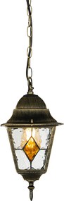 Wisząca lampa zewnętrzna w stylu vintage, złoto antyczne - Antigua