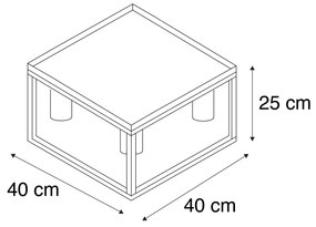 Przemysłowa lampa sufitowa czarna 40 cm 4-punktowa - CagePrzemysłowy Oswietlenie wewnetrzne