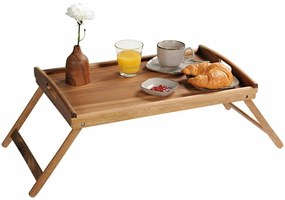 Kesper 28020 Taca do serwowania ze składanyminóżkami z drewna akacjowego, 55 x 35 cm