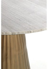 Okrągły stół w kolorze brązu z blatem w dekorze marmuru ø 100 cm Rianne – Light &amp; Living