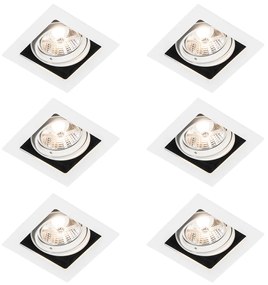Zestaw 6 Oprawa do wbudowania biała regulowana - Artemis 70