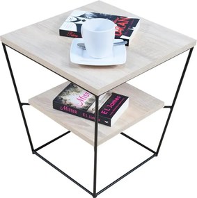 Kwadratowy stolik kawowy w stylu loft dąb sonoma K8-K29